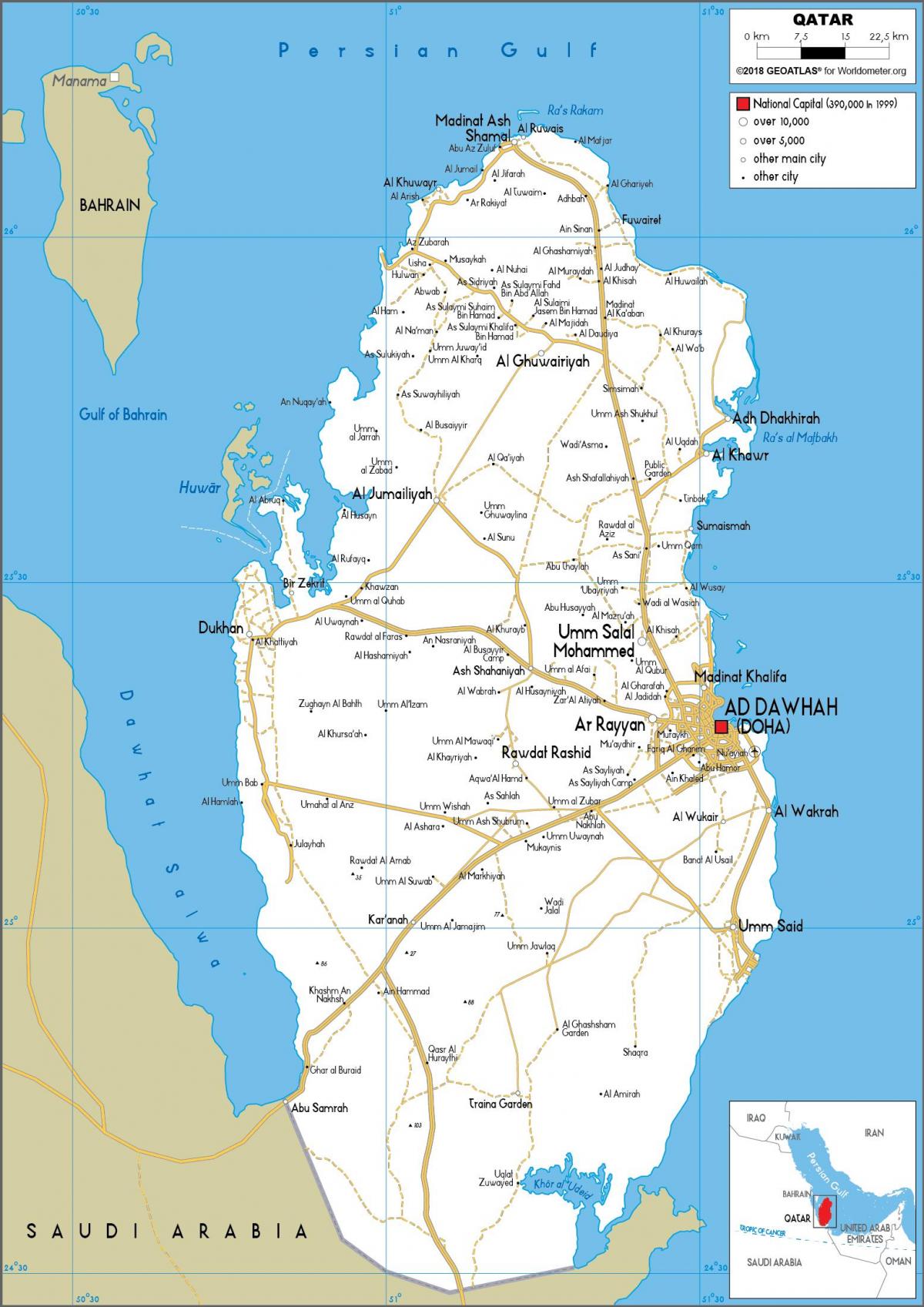 Mapa de conducción de Qatar