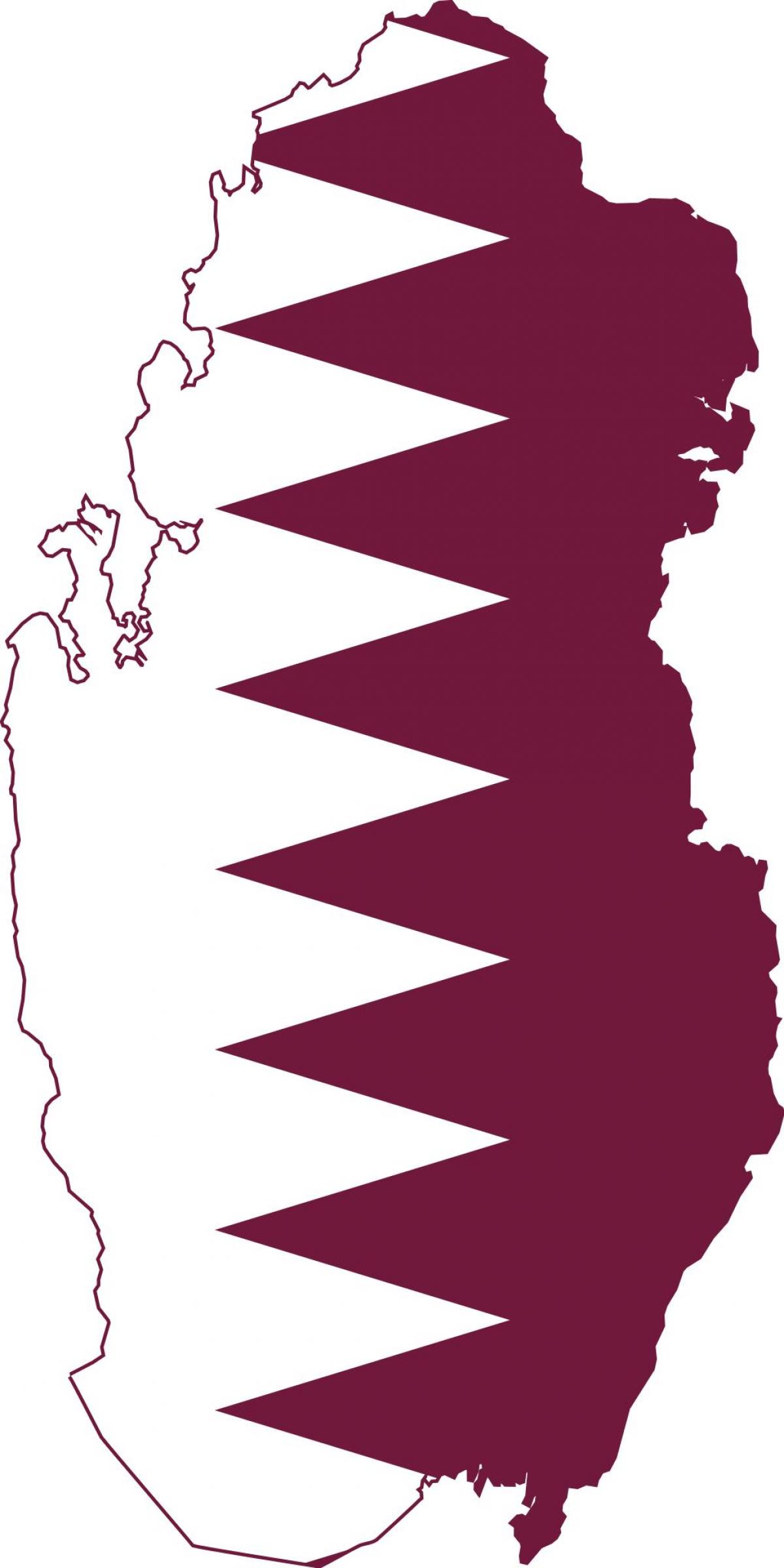 Mapa de la bandera de Qatar