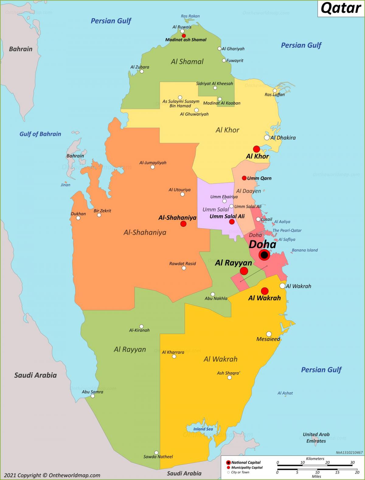 Mapa de la capital de Qatar