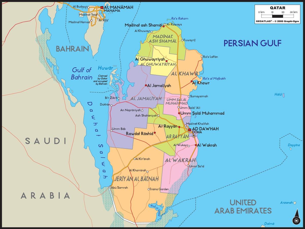 Mapa del estado de Qatar